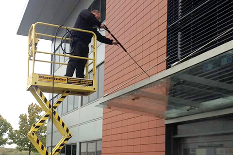 Pressure Cleaning of shop canopies and awnings